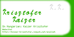 krisztofer kaizer business card